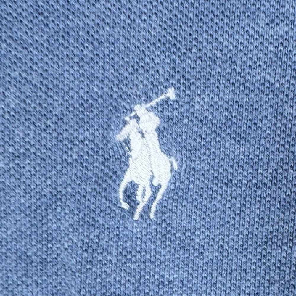 Polo Ralph Lauren Mens XXL Blue Heather Pique Short Sleeve Polo Shirt Pony VTG - Picture 3 of 9